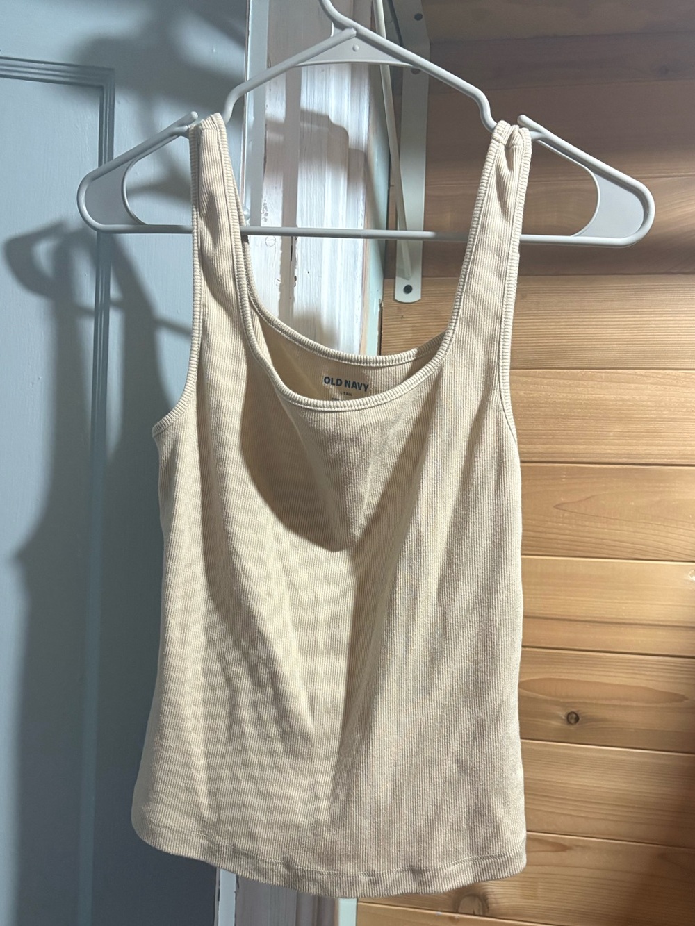 Old Navy Women's Beige Ribbed Tank Top